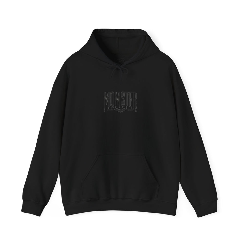Momster Gothic Lettering Hoodie | Halloween Mom, Bat Graphic