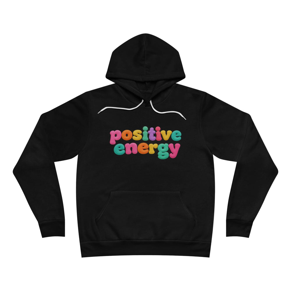 Positive Energy Hoodie — Colorful Retro Bubble Letter Pullover