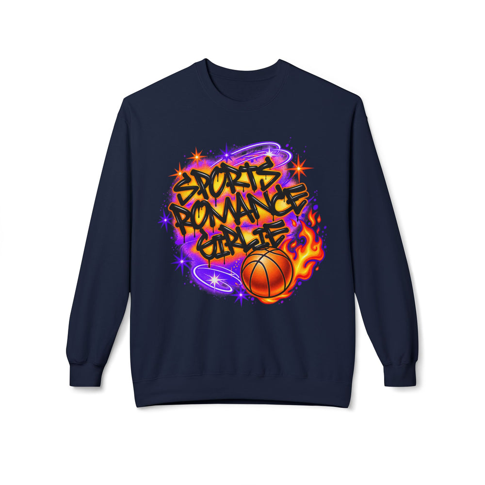 Crewneck Sweatshirt — Graffiti Basketball Design (Hoops Heat)
