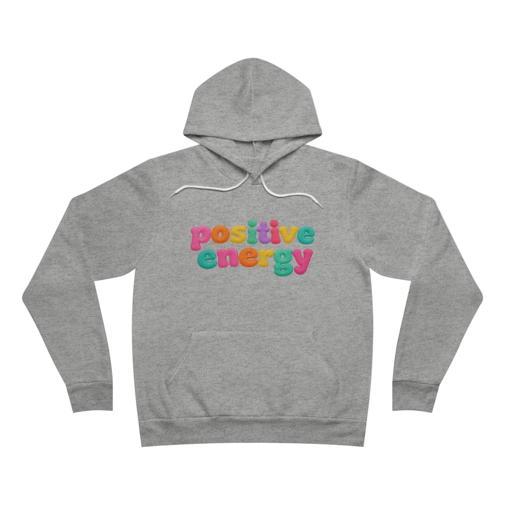 Positive Energy Hoodie — Colorful Retro Bubble Letter Pullover