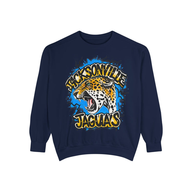 Jaguar Vintage Logo Sweatshirt — Retro Animal Graphic Crewneck