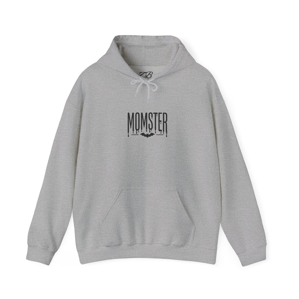 Momster Gothic Lettering Hoodie | Halloween Mom, Bat Graphic
