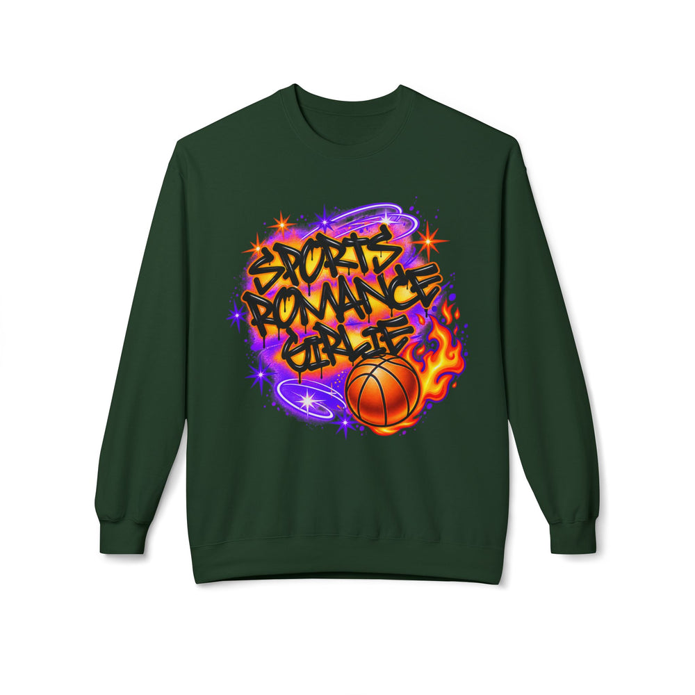 Crewneck Sweatshirt — Graffiti Basketball Design (Hoops Heat)