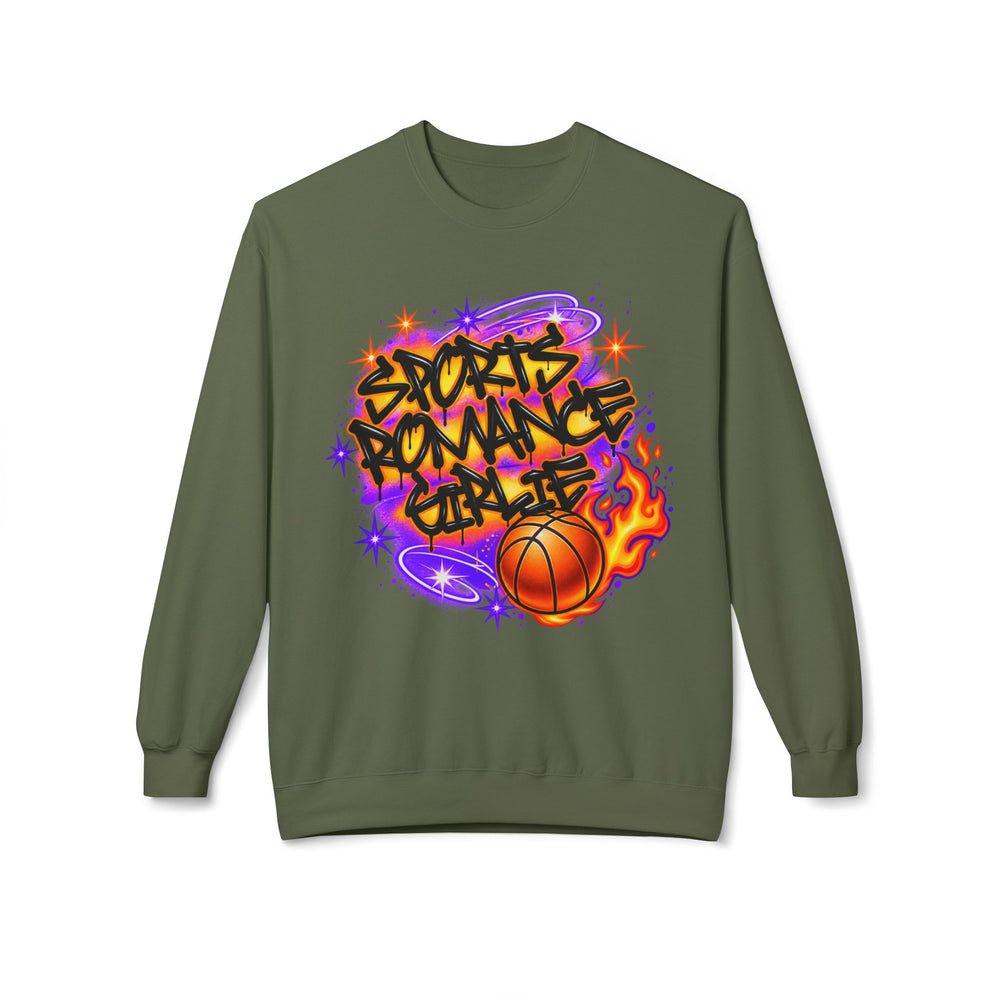 Crewneck Sweatshirt — Graffiti Basketball Design (Hoops Heat)